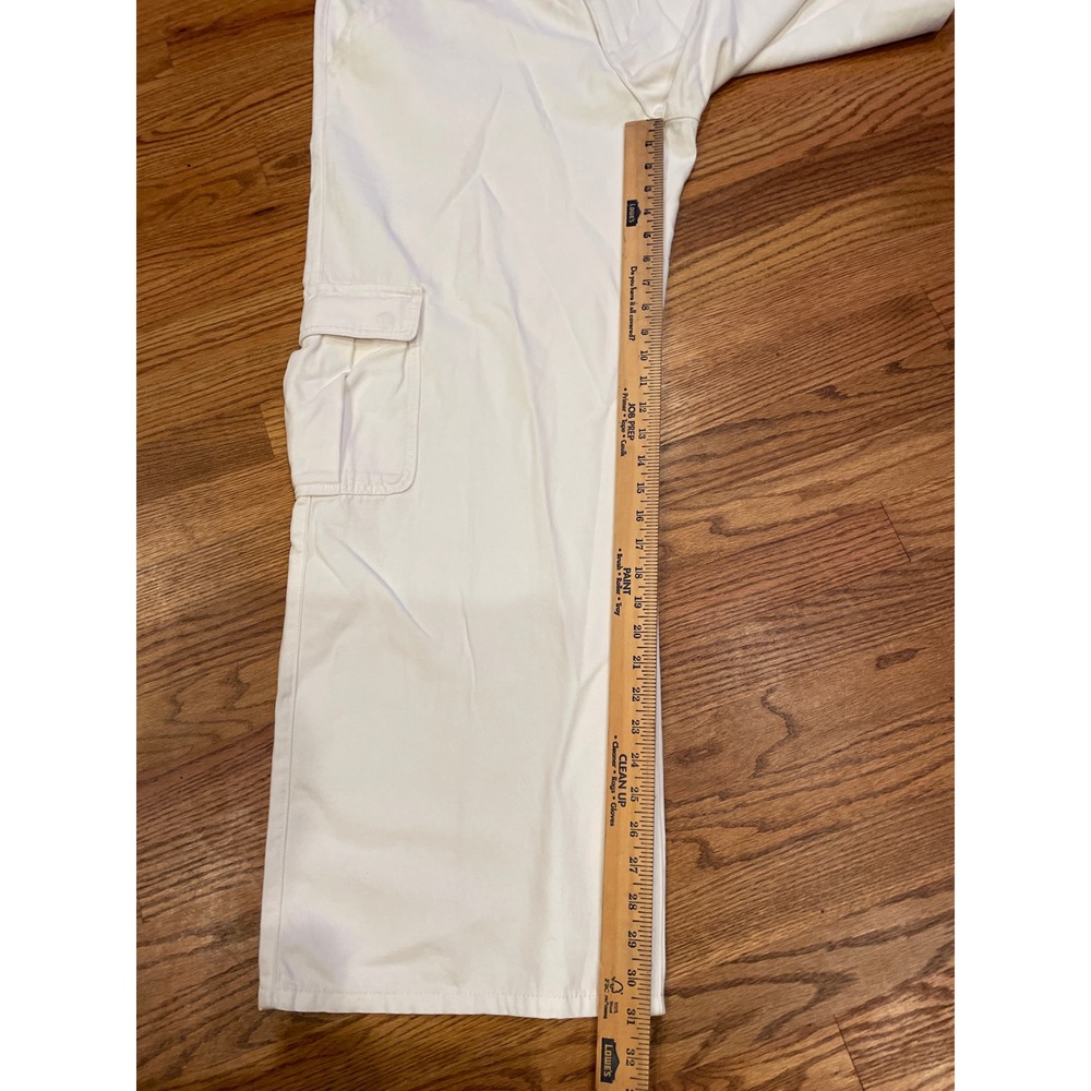 Levi's Womens Superlow Loose Cargo Pants 34x32 White Straight Leg NWT Baggy Punk - Picture 6 of 7